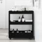 Preview: ARDEBO.de - schmaler Badezimmer-Schrank mit Rollen schwarze Eiche