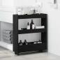 Preview: schmaler Badezimmer-Schrank mit Rollen schwarze Eiche