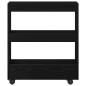 Preview: schmaler Badezimmer-Schrank mit Rollen schwarze Eiche