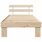 Preview: Bettgestell mit Kopfteil 75x190 cm aus Massivholz Kiefer