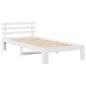 Preview: Weißes Holz-Bettgestell Weiß Holz 75 x 190 cm Einfach