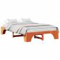 Preview: Bettgestell Wachsbraun 120x190 cm aus massivem Kiefernholz