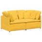 Preview: Modulares Sofa mit Kissen Cordstoff Hellgelb
