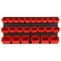 Preview: 26-tlg Stapelboxen-Wandregal Rot & Schwarz 77x39cm Polypropylen