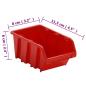 Preview: 26-tlg Stapelboxen-Wandregal Rot & Schwarz 77x39cm Polypropylen