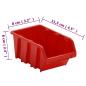 Preview: 26-tlg Stapelboxen-Wandregal Rot & Schwarz 77x39cm Polypropylen