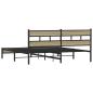 Preview: Metallbett ohne Matratze Sonoma-Eiche 193x203 cm