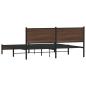 Preview: Metallbett ohne Matratze Braun Eichen-Optik 183x213 cm