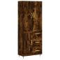 Preview: Highboard Räuchereiche 69,5x34x180 cm Holzwerkstoff