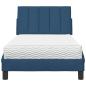 Preview: Bett mit Matratze "Hanko" Blau 90x200 cm Stoff