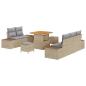 Preview: 8-teilige Garten Sofa Set mit Kissen Beige Poly Rattan Akazie