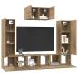 Preview: TV-Schrank-Set 7 pcs Eiche handwerklich 180 x 30 x 120 cm