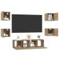 Preview: ARDEBO.de - TV-Schrank-Set 6 pcs Eiche handwerklich 60 x 30 x 30 cm