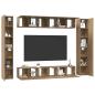Preview: TV-Schrank-Set 10 pcs Eiche handwerklich 30,5 x 30 x 90 cm