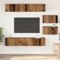 Preview: ARDEBO.de - TV-Schrank Set mit Regal Wandmontiert Sonstiges mit Speicher mit Tür 6 pcs Altholz Mittel Holzwerkstoff