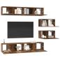 Preview: TV-Schrank Set mit Regal Wandmontiert Sonstiges mit Speicher mit Tür 6 pcs Altholz Mittel Holzwerkstoff