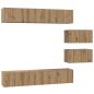 Preview: TV-Schrank Set 6 pcs Eiche handwerklich 80 x 30 x 30 cm Mittel