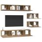 Preview: TV-Schrank Set 6 pcs Eiche handwerklich 80 x 30 x 30 cm Mittel