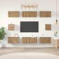 Preview: ARDEBO.de - TV-Schrank Set mit Regal Wandmontiert Sonstiges mit Speicher 8 pcs Eiche handwerklich