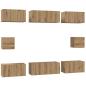 Preview: TV-Schrank Set mit Regal Wandmontiert Sonstiges mit Speicher 8 pcs Eiche handwerklich