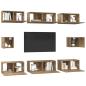 Preview: TV-Schrank Set mit Regal Wandmontiert Sonstiges mit Speicher 8 pcs Eiche handwerklich