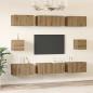 Preview: TV-Schrank Set mit Regal Wandmontiert Sonstiges mit Speicher 8 pcs Eiche handwerklich