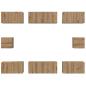 Preview: TV-Schrank Set mit Regal Wandmontiert Sonstiges mit Speicher 8 pcs Eiche handwerklich