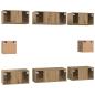 Preview: TV-Schrank Set mit Regal Wandmontiert Sonstiges mit Speicher 8 pcs Eiche handwerklich