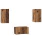 Preview: TV-Schrank-Set mit Regal Wandmontiert mit Speicher mit Tür 3 pcs Altholz 60 x 30 x 30 cm