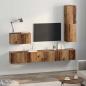Preview: TV-Schrank Set mit Regal Wandmontiert Sonstiges mit Speicher mit Tür 4 pcs Altholz Mittel Holzwerkstoff