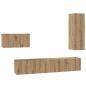 Preview: TV-Schrank-Set 4 pcs Eiche handwerklich 30,5 x 30 x 90 cm