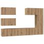 Preview: TV-Schrank-Set 6 pcs Eiche handwerklich 30,5 x 30 x 90 cm