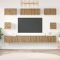 Preview: ARDEBO.de - TV-Schrank Set mit Regal Wandmontiert Sonstiges mit Speicher 8 pcs Eiche handwerklich