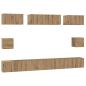 Preview: TV-Schrank Set mit Regal Wandmontiert Sonstiges mit Speicher 8 pcs Eiche handwerklich