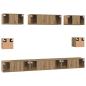 Preview: TV-Schrank Set mit Regal Wandmontiert Sonstiges mit Speicher 8 pcs Eiche handwerklich