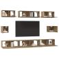 Preview: TV-Schrank Set mit Regal Wandmontiert Sonstiges mit Speicher 8 pcs Eiche handwerklich