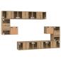 Preview: TV-Schrank-Set 10 pcs Eiche handwerklich 180 x 30 x 90.5 cm