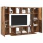 Preview: TV-Schrank-Set mit Regal Wandmontiert mit Speicher mit Tür 8 pcs Altholz 60 x 30 x 30 cm