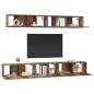 Preview: TV-Schrank Set mit Regal Wandmontiert mit Speicher mit Tür 5 pcs Altholz Mittel Holzwerkstoff