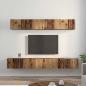 Preview: TV-Schrank Set mit Regal Wandmontiert mit Speicher mit Tür 5 pcs Altholz Mittel Holzwerkstoff