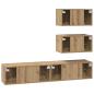 Preview: TV-Schrank-Set 4 pcs Eiche handwerklich 80 x 30 x 30 cm