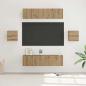 Preview: ARDEBO.de - TV-Schrank-Set Wandmontiert mit Speicher mit Tür 6 pcs Eiche handwerklich