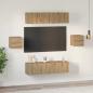 Preview: TV-Schrank-Set Wandmontiert mit Speicher mit Tür 6 pcs Eiche handwerklich