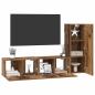 Preview: TV-Schrank-Set mit Regal Wandmontiert mit Speicher mit Tür 3 pcs Altholz 150,5 x 30 x 90 cm