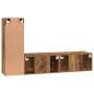 Preview: TV-Schrank-Set mit Regal Wandmontiert mit Speicher mit Tür 3 pcs Altholz 150,5 x 30 x 90 cm