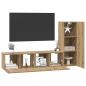 Preview: TV-Schrank-Set 3 pcs Eiche handwerklich 150,5 x 30 x 90 cm