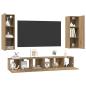 Preview: TV-Schrank-Set 4 pcs Eiche handwerklich 30,5 x 30 x 90 cm