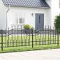 Preview: ARDEBO.de - Gartenzaun Grau 115 cm Pulverbeschichteter Stahl