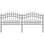 Preview: Gartenzaun Grau 115 cm Pulverbeschichteter Stahl