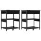 Preview: Nachttische 2 pcs Schwarze Eiche 41 x 31 x 51 cm Holzwerkstoff
